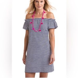 Vineyard Vines off the shoulder striped dress
